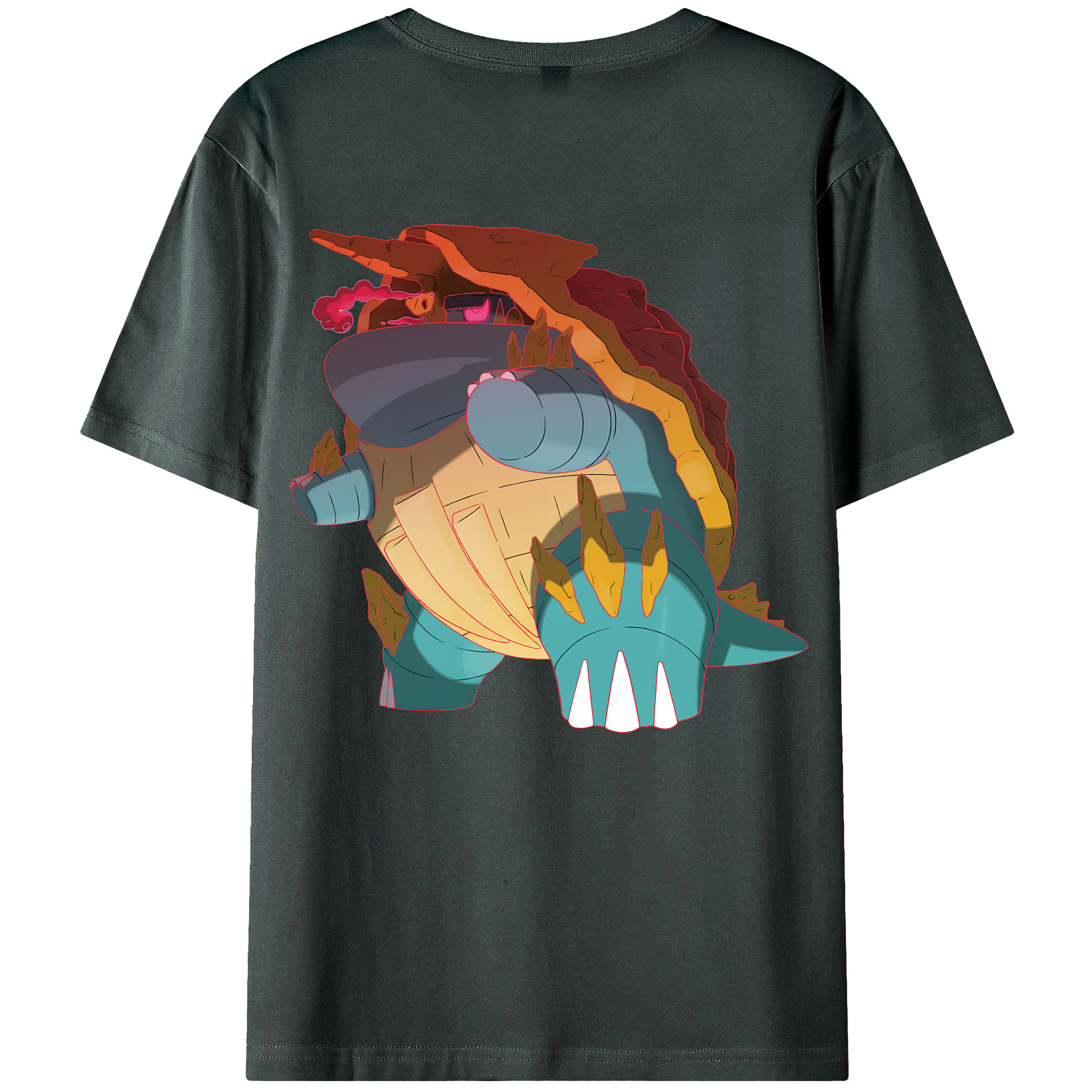 （画像用） ポケットモンスター Pokémon 綿100％ メンズ半袖Tシャツ（バックプリント） 通気性